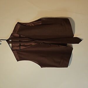 Men's extra large chocolate brown handmade formal vest